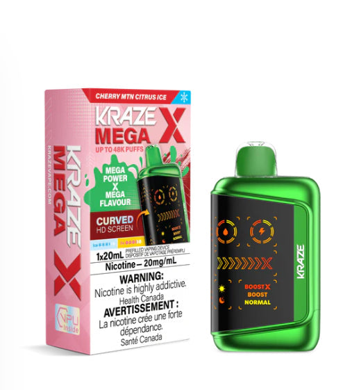 Kraze Mega X 48K Cherry MTN Citrus Ice 20mg/mL Disposable (Provincial)