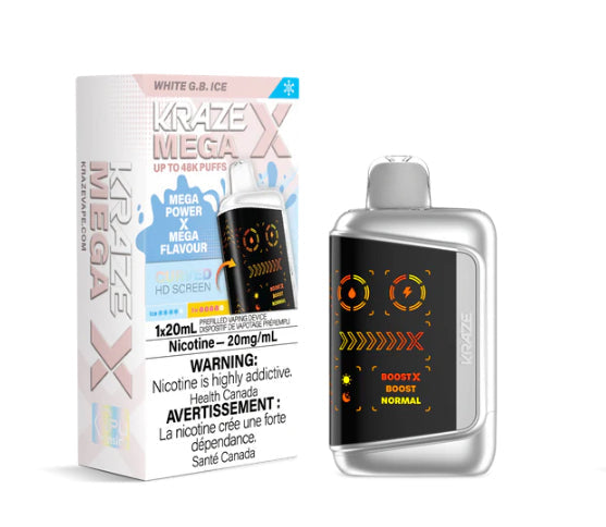 Kraze Mega X 48K White G.B Ice 20mg/mL Disposable (Provincial)