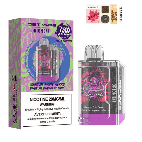 Lost Vape Orion Bar 7500 Dragon Fruit Berry 20mg/mL disposable (Provincial)
