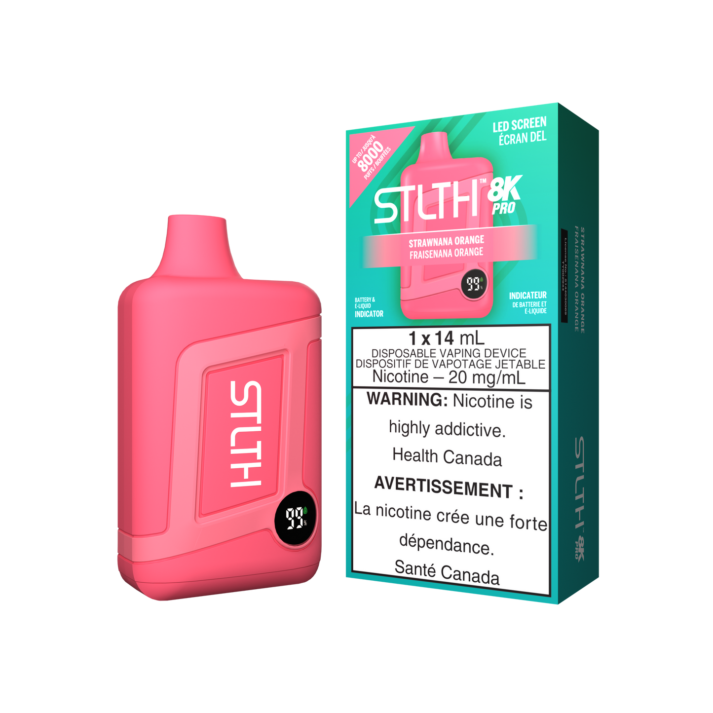 Stlth 8kPro Strawnana Orange 20mg disposable (Provincial)