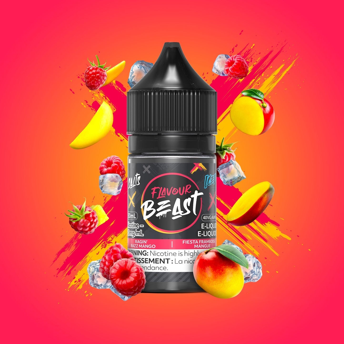 Flavour Beast E-Liquid Ragin Razz Mango Iced 10mg - 30ml (Provincial)