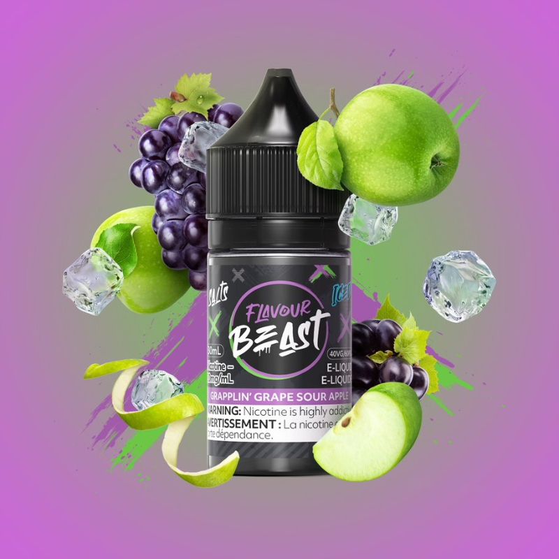 Flavour Beast E-Liquid Grapplin’ Grape Sour Apple Iced 20mg - 30ml (Provincial)