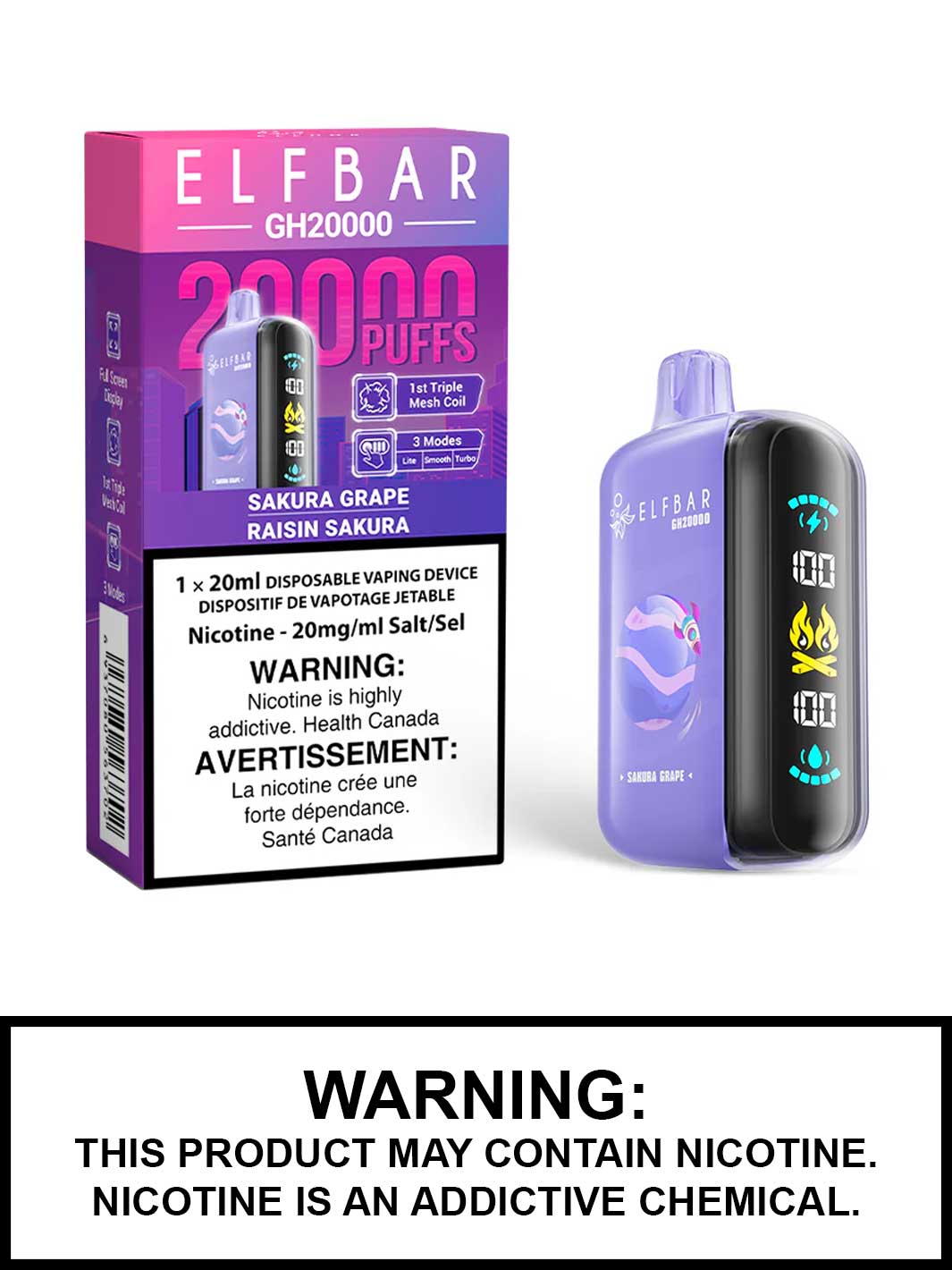 Elf Bar GH20K Sakura Grape 20mg/mL disposable (Provincial)