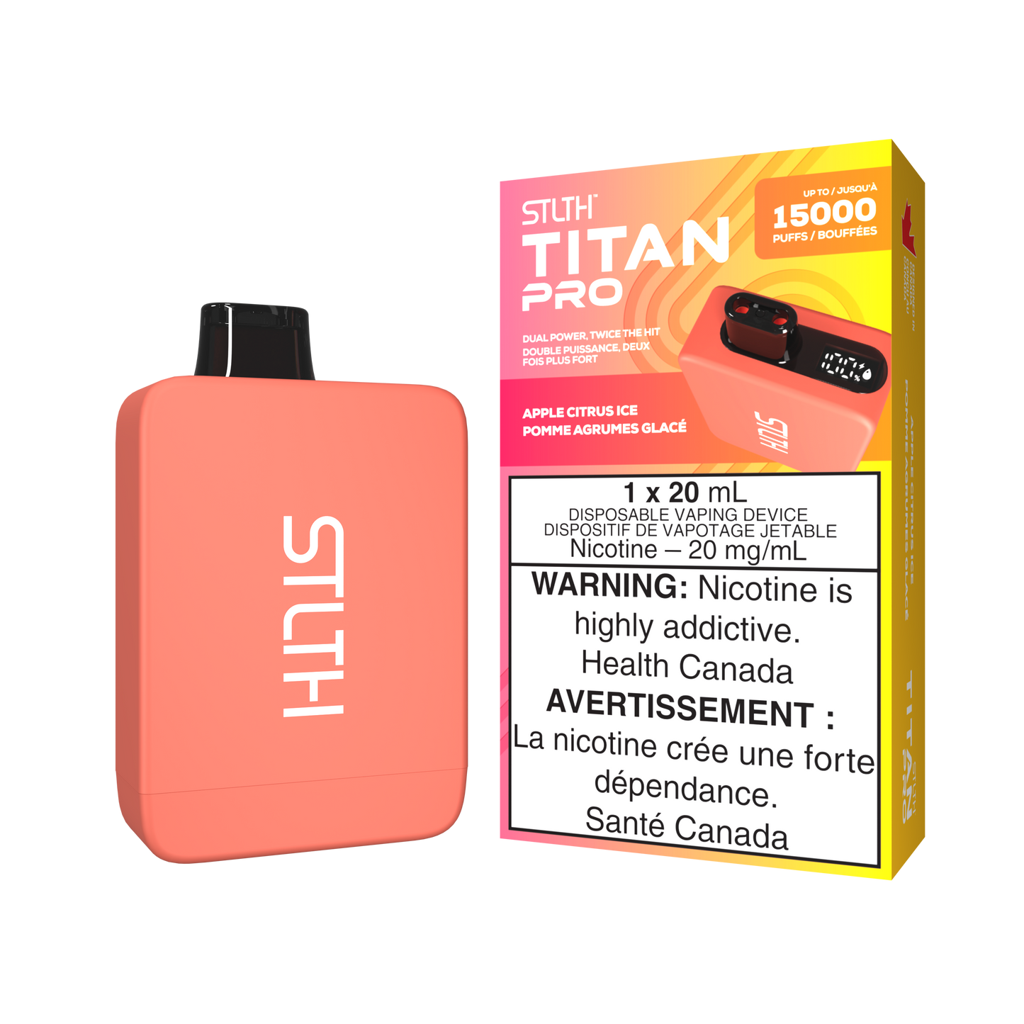 Stlth Titan Pro 15K Apple Citrus Ice 20mg/mL Disposable (Provincial)