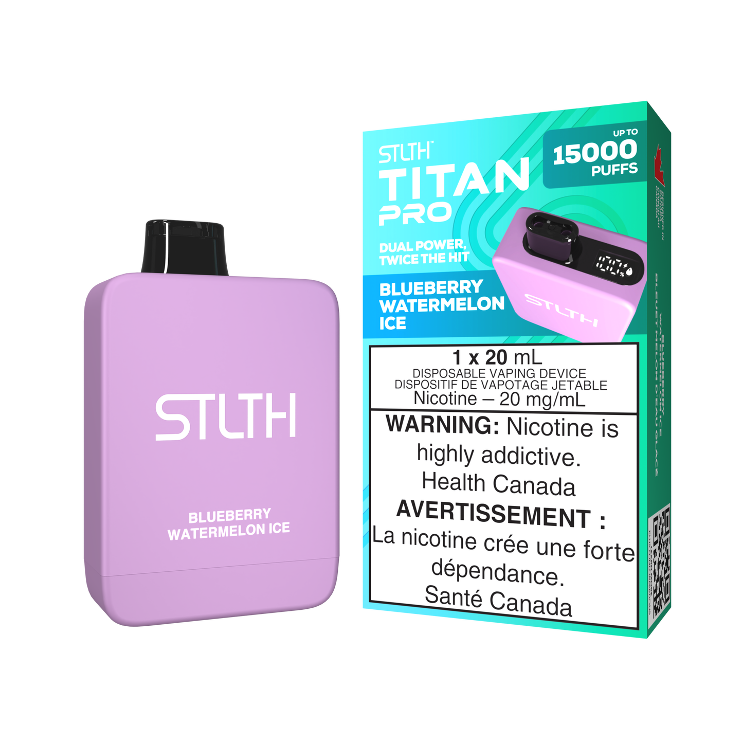 Stlth Titan Pro 15k Blueberry Watermelon Ice 20mg/ml Disposable  (Provincial)
