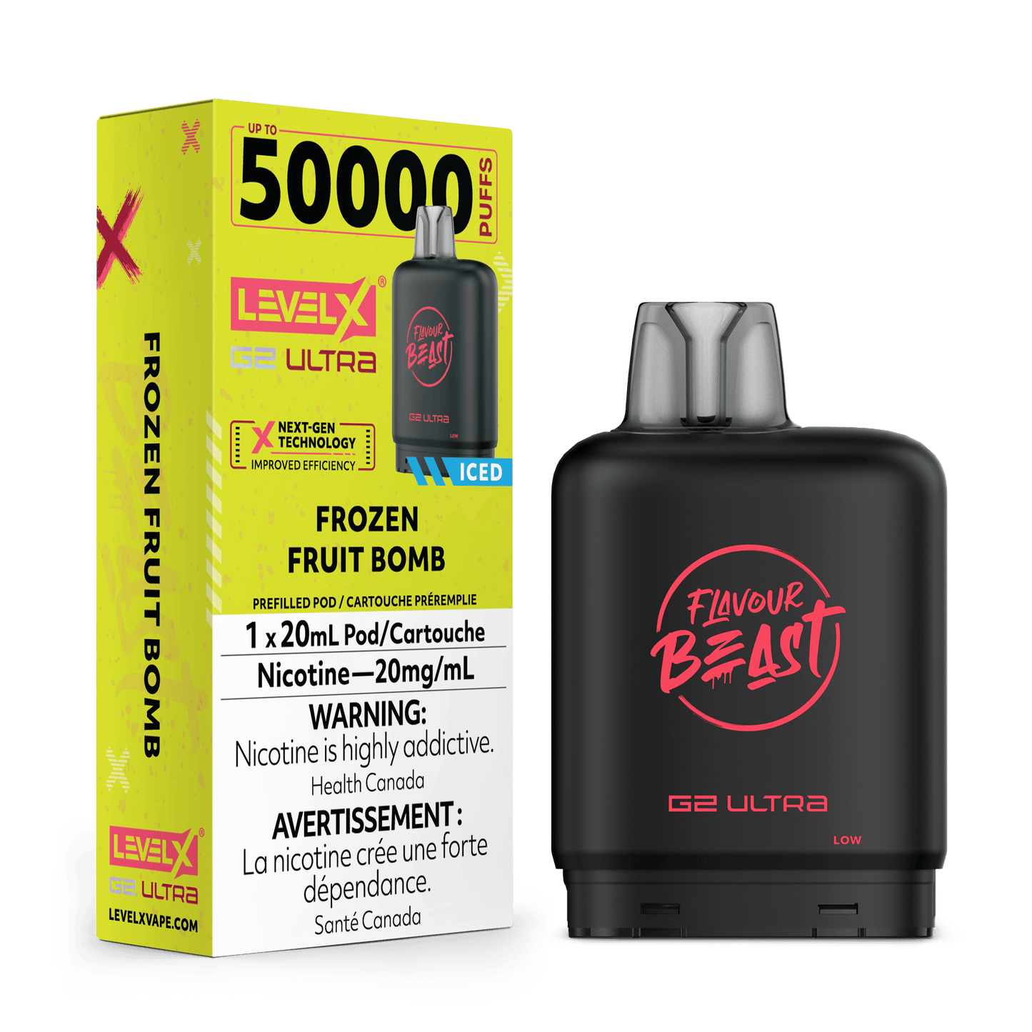 Flavour Beast Level X G2 Ultra Frozen Fruit Bomb Iced 50k Puffs Pod (Provincial)