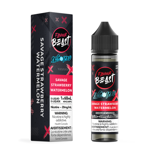 Flavour Beast E-Liquid Savage Strawberry Watermelon iced  20mg - 60ml (Provincial)