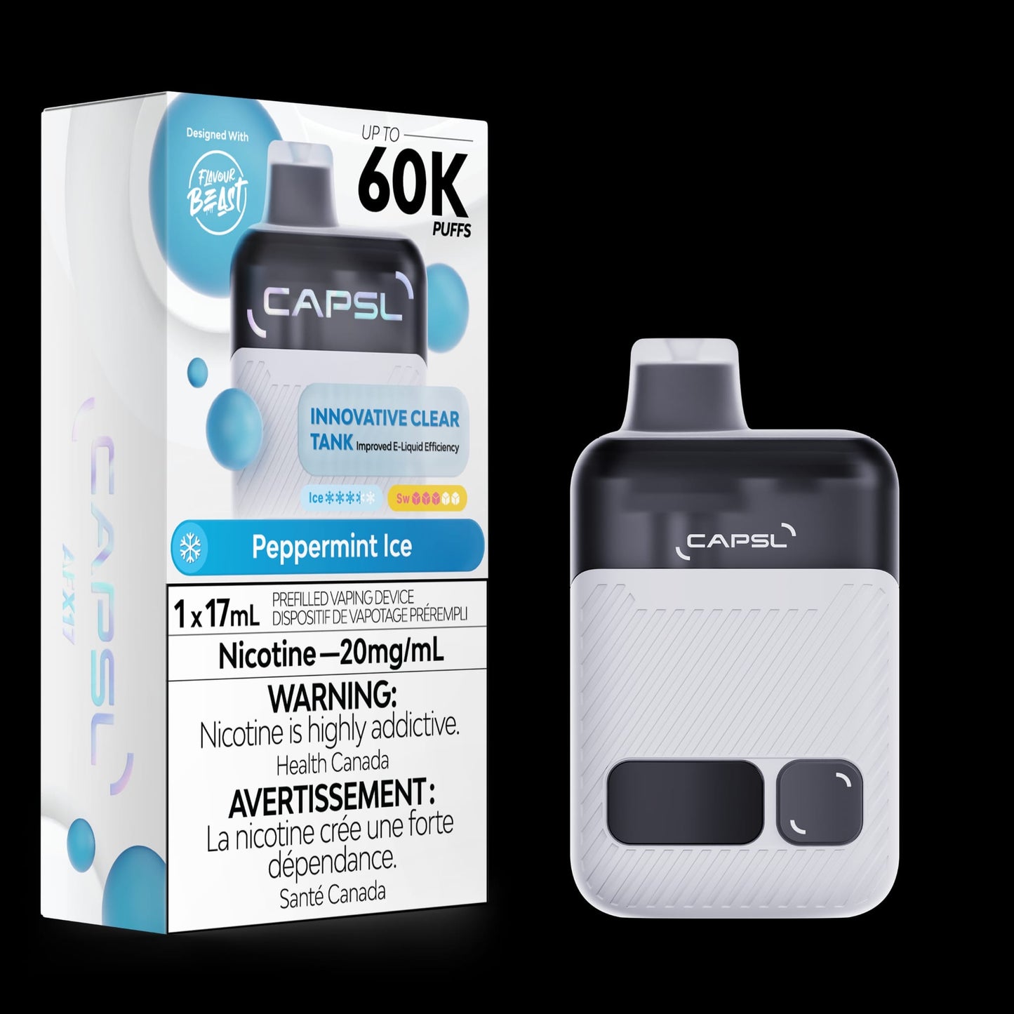 CAPSL 60k Peppermint Ice 20mg/ml Disposable (Provincial)