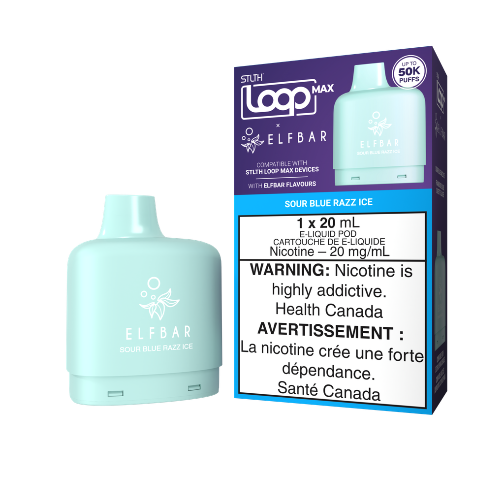STLTH Loop Max X Elf Bar Pod 50K – Sour Blue Razz Ice