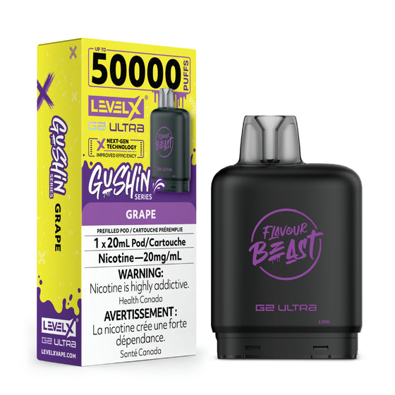 Flavour Beast Level X G2 ultra Gushin Grape 50k Pod 20mg (Provincial)