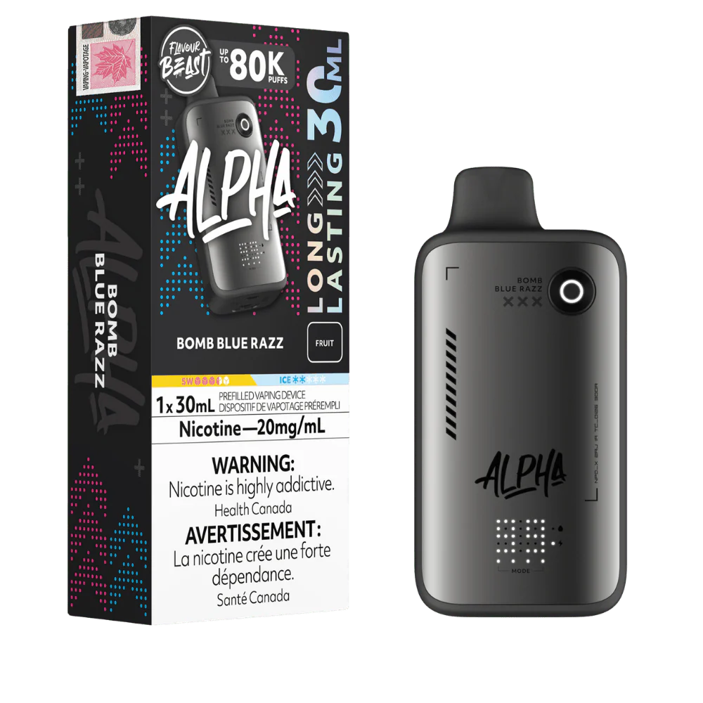 Flavour Beast Alpha Bomb Blue Razz 80K 20mg disposable (Provincial)