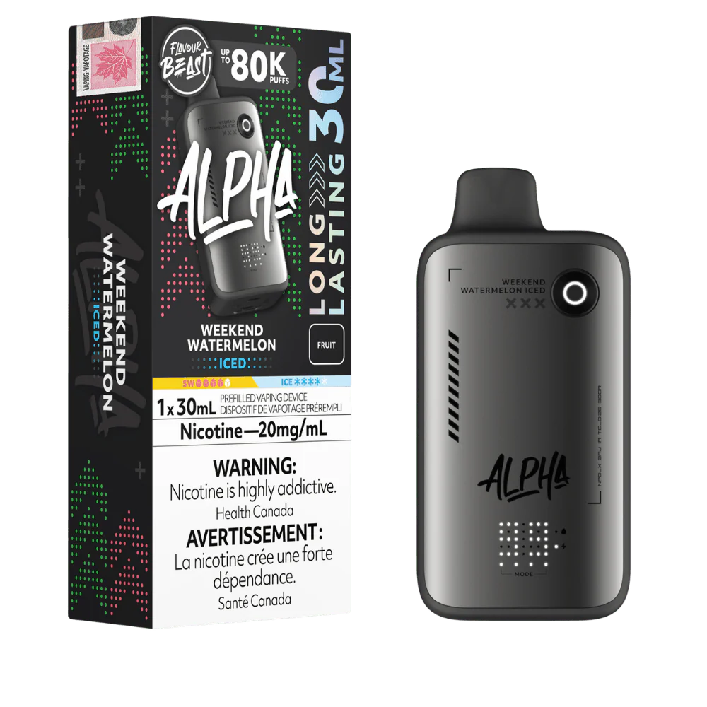 Flavour Beast Alpha Weekend Watermelon Iced 80K 20mg disposable (Provincial)