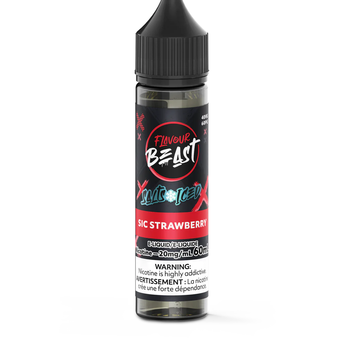 Flavour beast E-Liquid Sic Strawberry Iced 20mg - 60mL (Provincial)