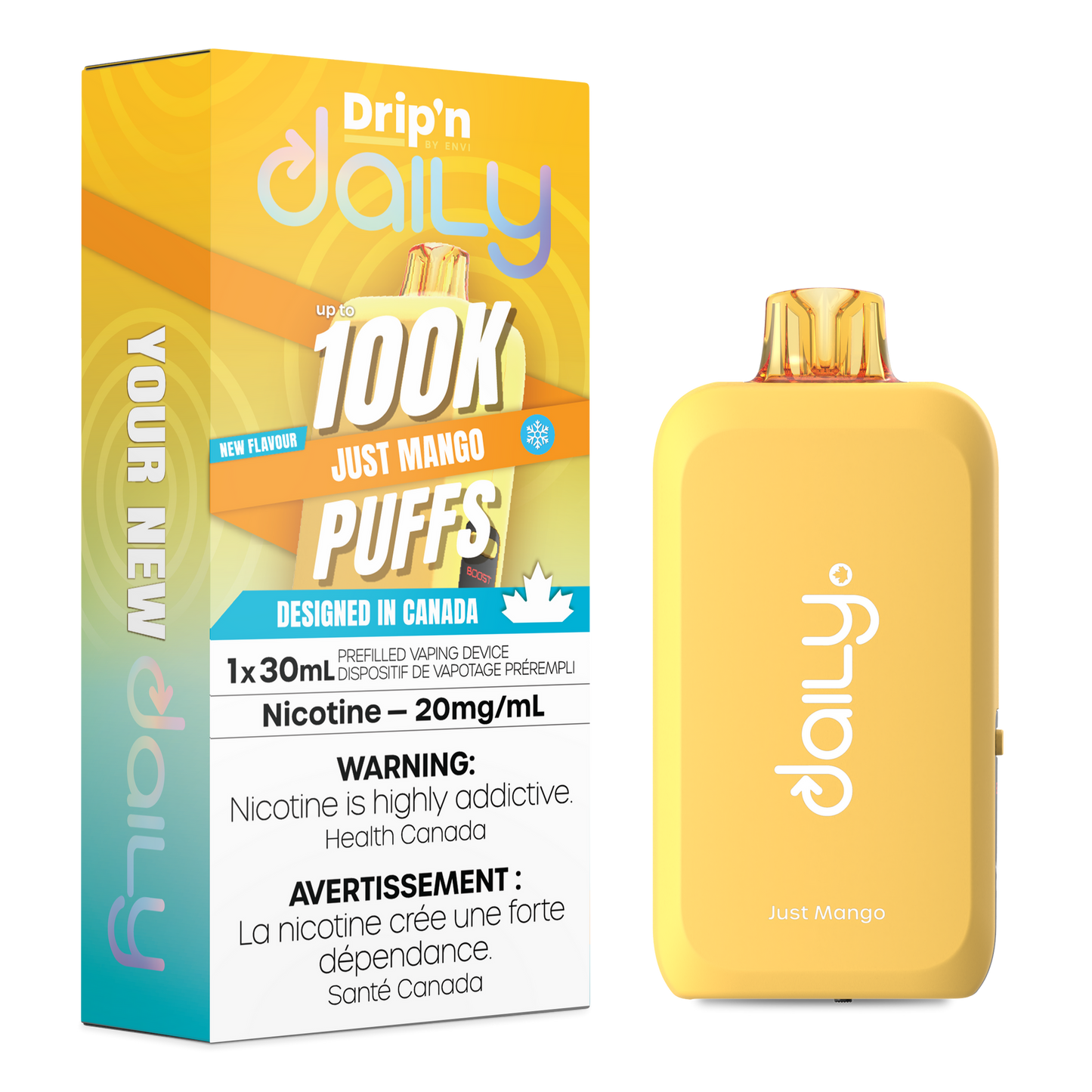 Drip’n Daily 100K Just Mango 20mg/mL Disposable (Provincial)