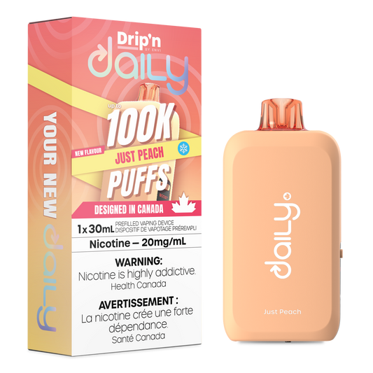 Drip’n Daily 100K Just Peach 20mg/mL Disposable (Provincial)