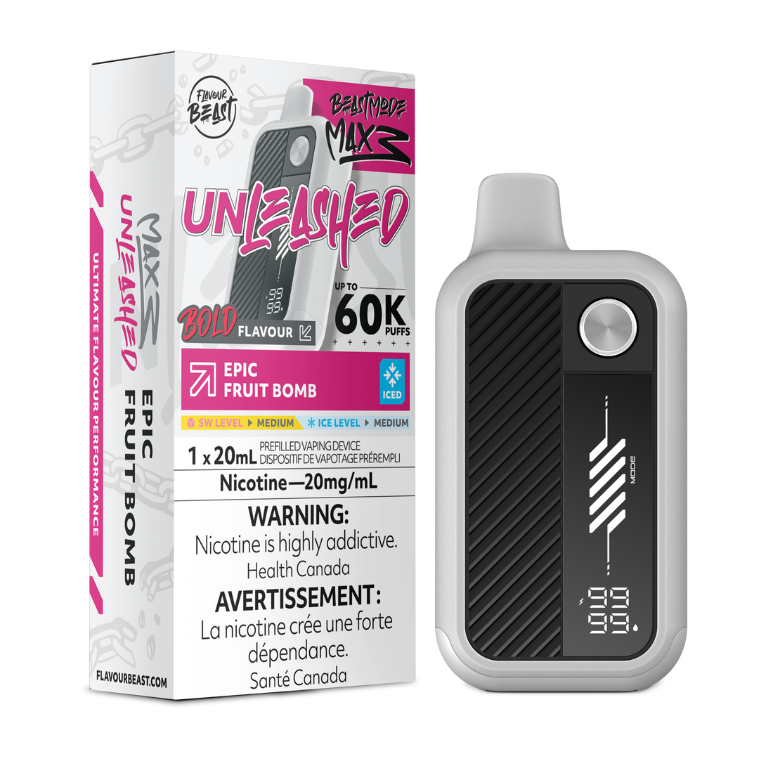 Flavour beast Mode Max 3 60K Unleashed Epic Fruit Bomb Iced Disposable (Provincial)