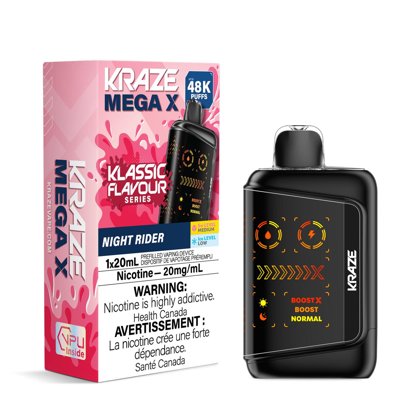 Kraze Mega X 48K Night Rider 20mg/mL Disposable (Provincial)