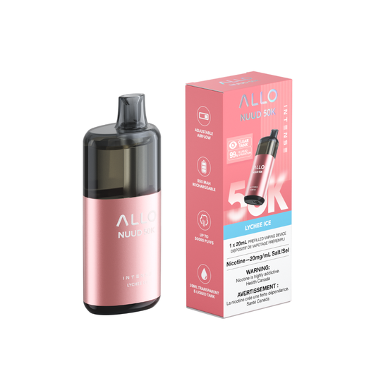 Allo Intense Nuud 50K Disposable Vape Device - Lychee Ice (Provincial)