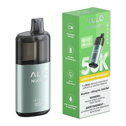 Allo Intense Nuud 50K Disposable Vape Device - Lemon Lime Cranberry (Provincial)