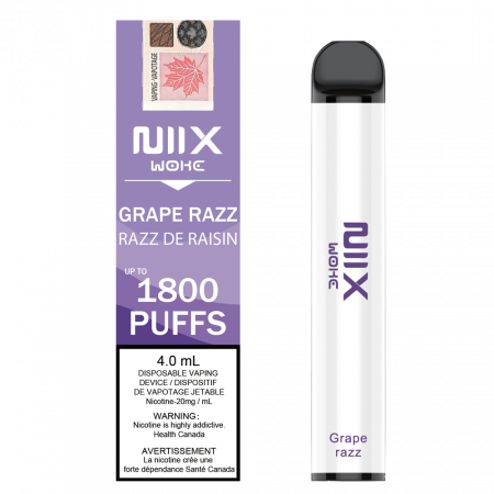 Niix woke 1800 Grape Razz 20mg/ml disposable (Provincial]