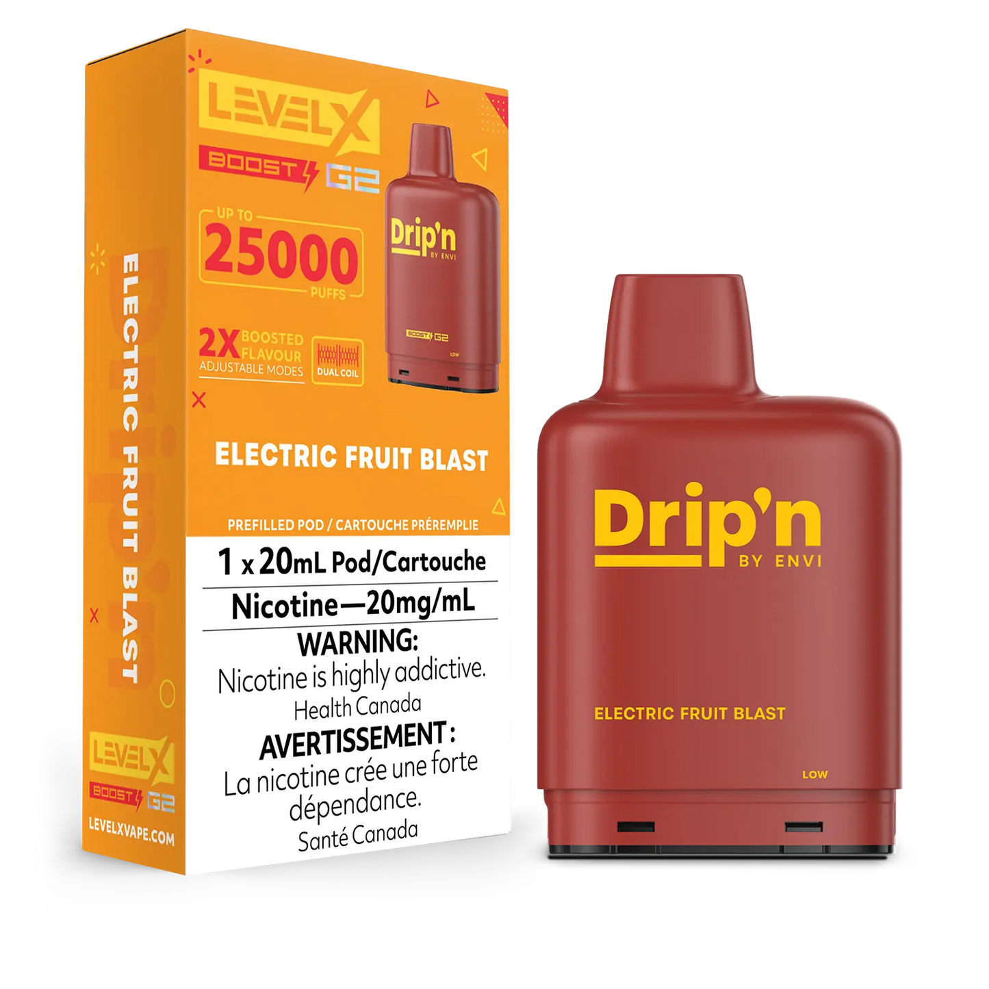 Drip’n LevelX Boost G2 25K Pod Electric Fruit Blast 20mg (Provincial)