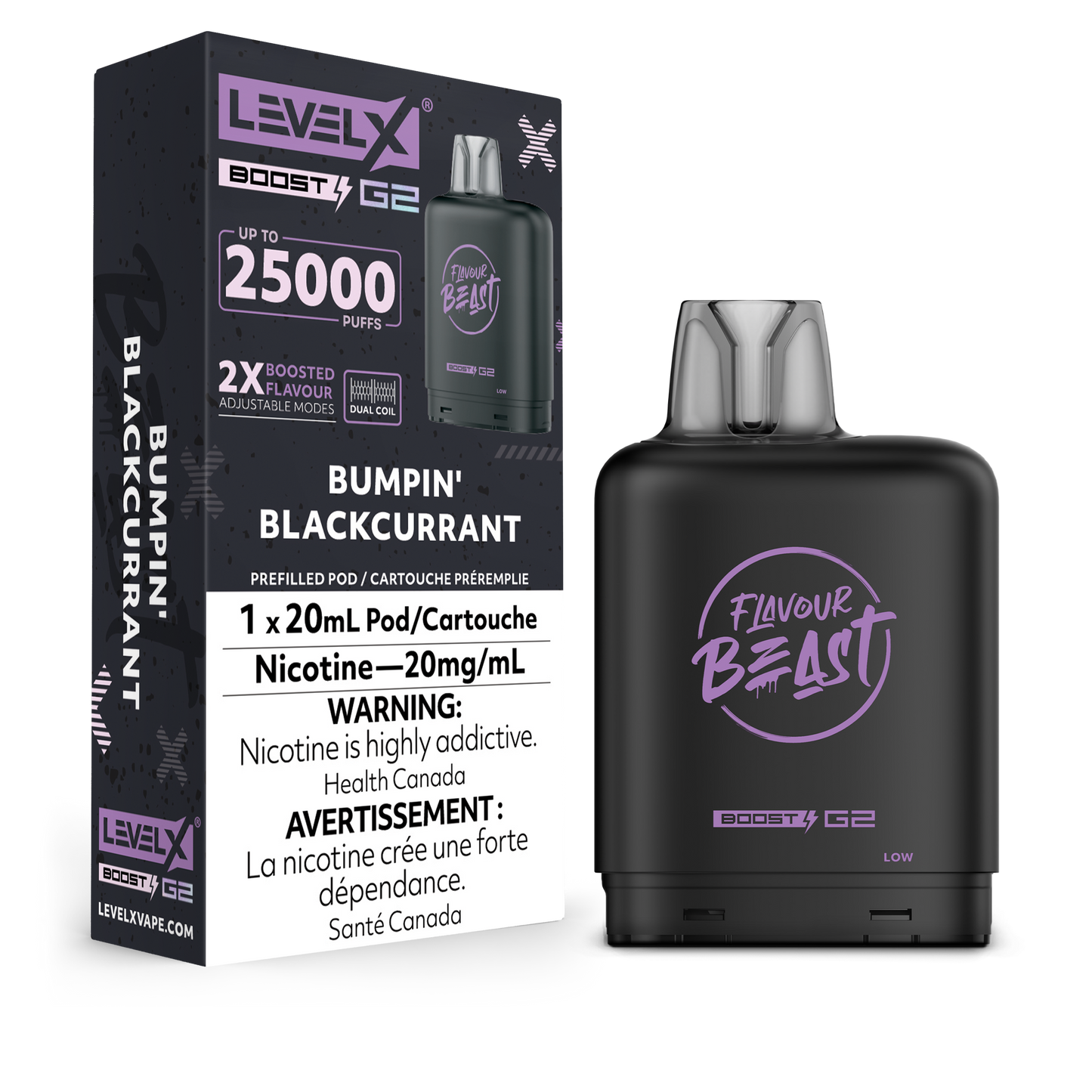 Flavour Beast LevelX Boost Pod G2 25K Bumpin' Blackcurrant 20mg (Provincial)