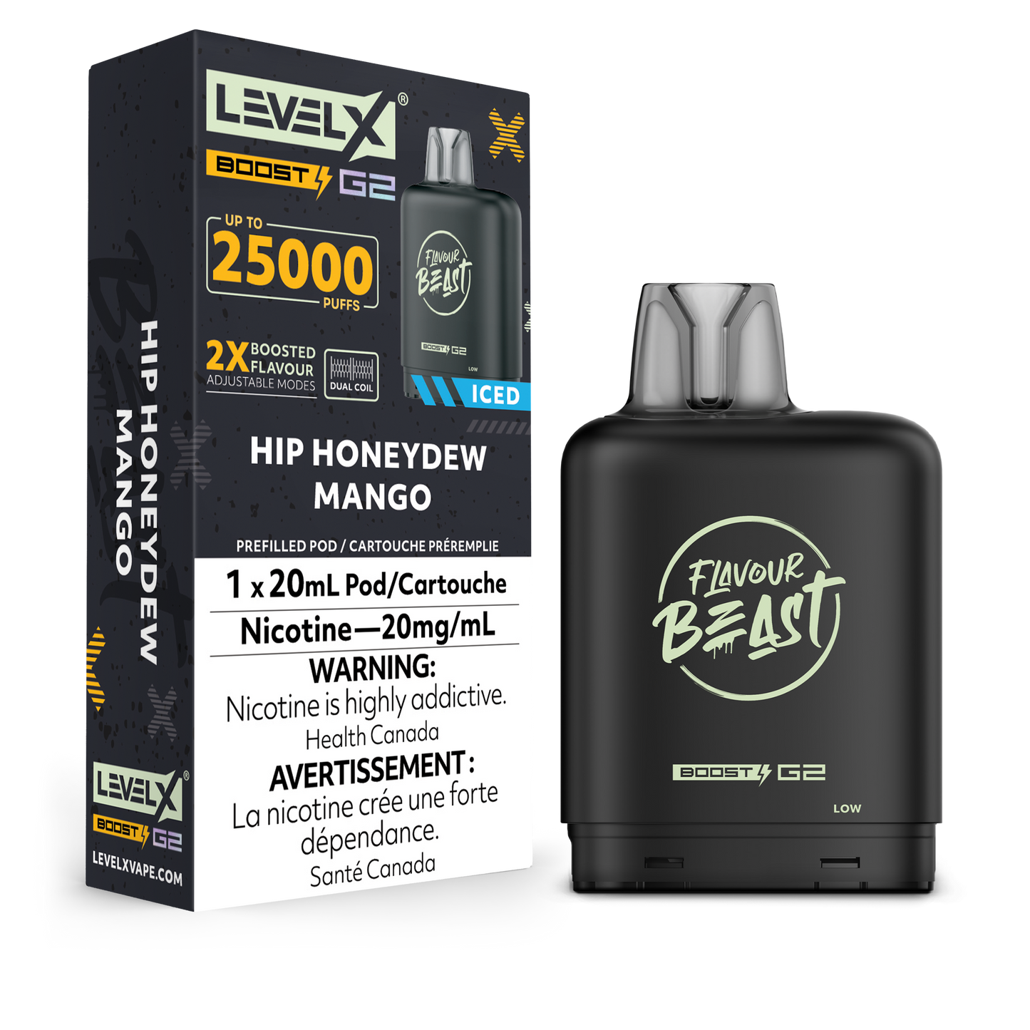Flavour Beast LevelX Boost Pod G2 25K Hip Honeydew Mango Iced 20mg (Provincial)